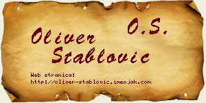Oliver Stablović vizit kartica